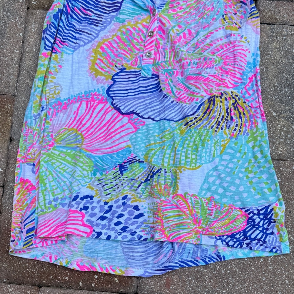 Lilly Pulitzer Pink and Blue Patterned Top - Picture 5 of 6
